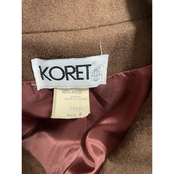 Vintage 70s Koret Of California Pure Wool Brown Women’s Size 8  Blazer Tags NOS - Picture 5 of 10